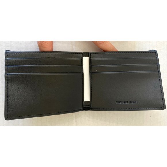 New Michael Kors Harrison Men's Slim Billfold wallet Leather Luggage - Picture 3 of 4